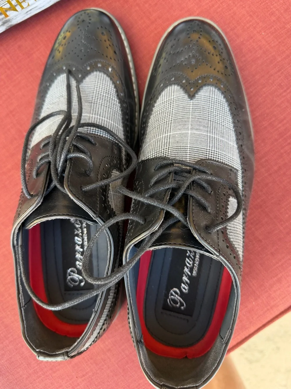 Titan Black and Gray Wingtip Brogue Oxfords